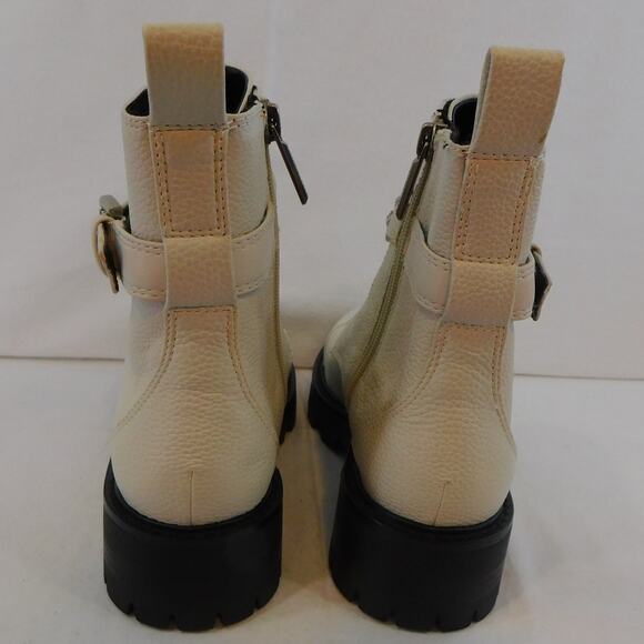 Karl Lagerfeld Paris Maeva Soft Ivory Combat Block Heel Boots Size 7 New - Picture 8 of 10